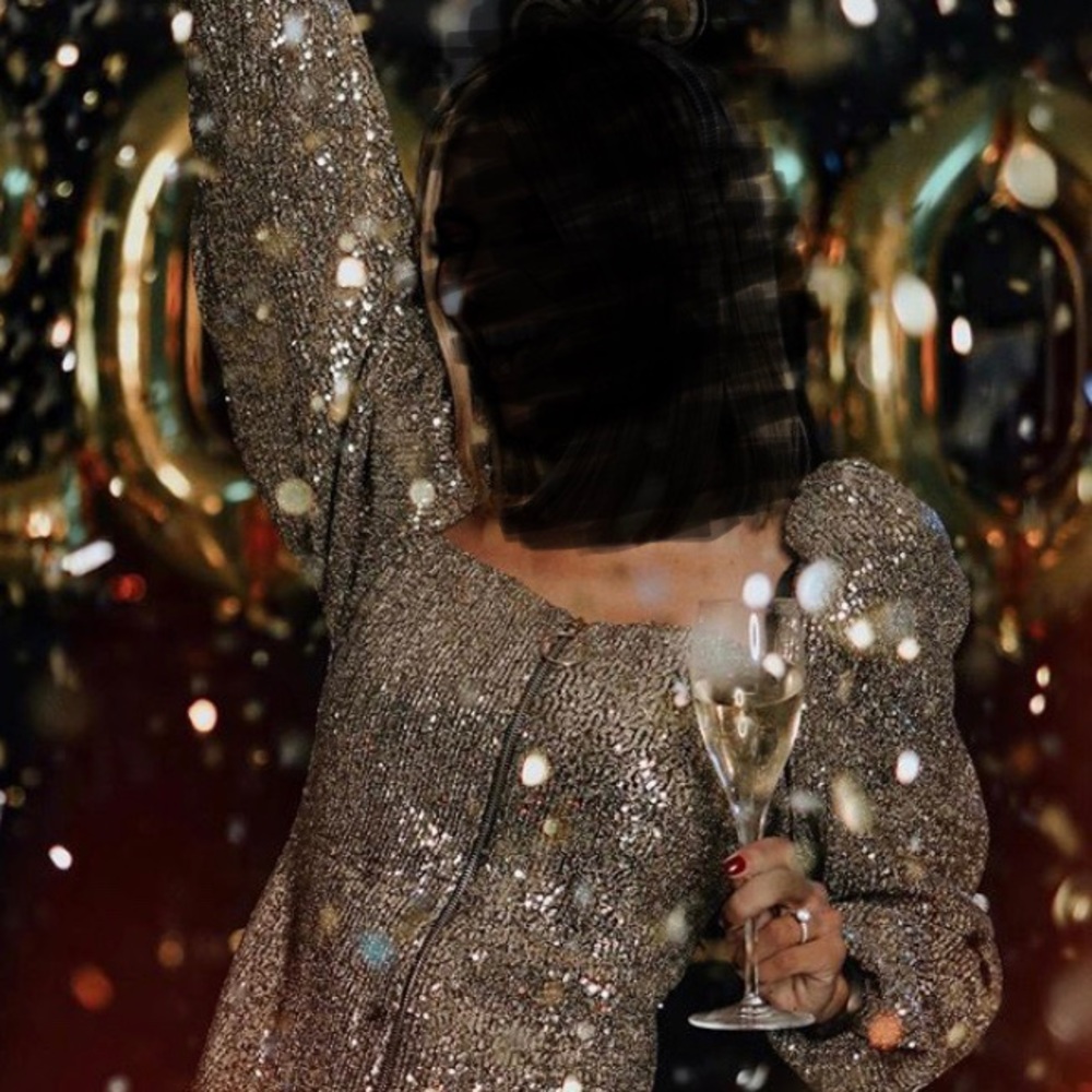 Gold sequin dress